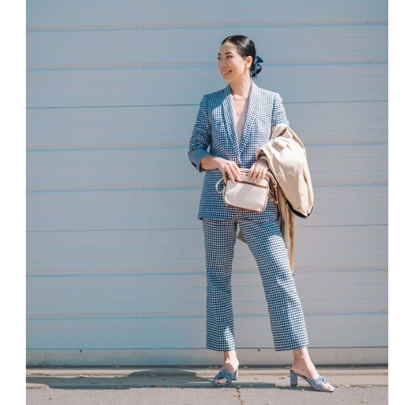 J CREW GINGHAM BLAZER AND PANTS
